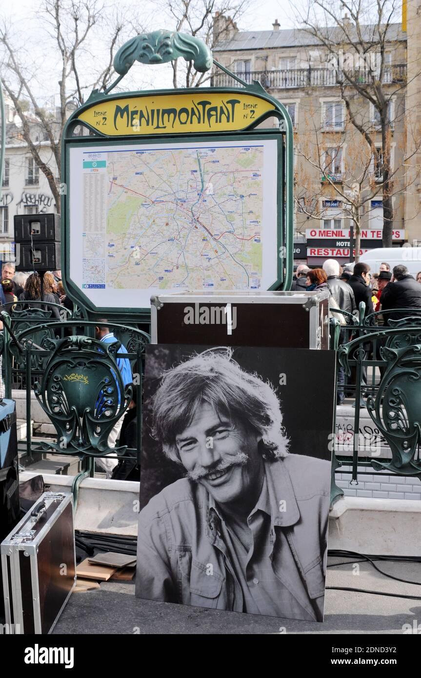 Atmosphere during the celebratation the Place Jean Ferrat between Boulevard Ménilmontant and rue Oberkampf in the 11th and 20th district in Paris, France on March 13, 2015. Photo by Alain Apaydin/ABACAPRESS.COM Stock Photo