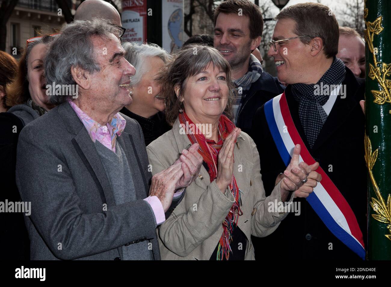 Veronique Estel Celebrating the Place Jean Ferrat between Boulevard Ménilmontant and rue Oberkampf in the 11th and 20th district in Paris, France on March 13, 2015. Photo by Audrey Poree/ ABACAPRESS.COM Stock Photo