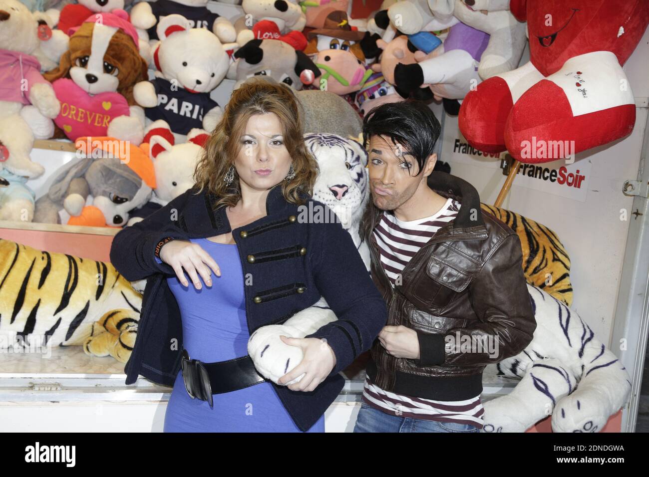 Cindy Lopes and Bruno Moneroe at the opening of the 2015 annual Foire du  Trone fun fair, in Paris, France on March 27, 2015. Photo by Jerome  Domine/ABACAPRESS.COM Stock Photo - Alamy