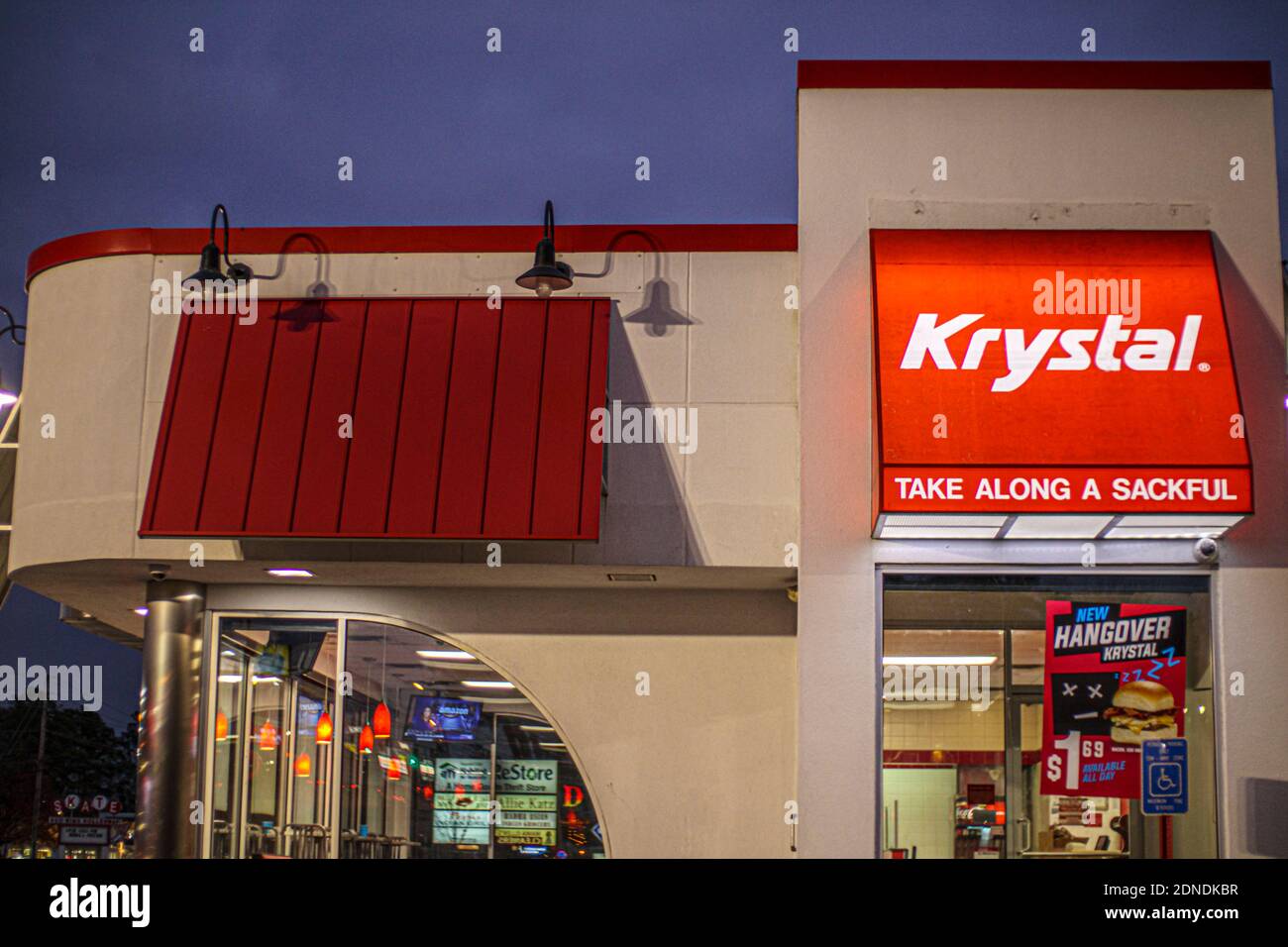 Augusta, Ga USA 12 17 20 Krystal Burgers Fast Food Restaurant at