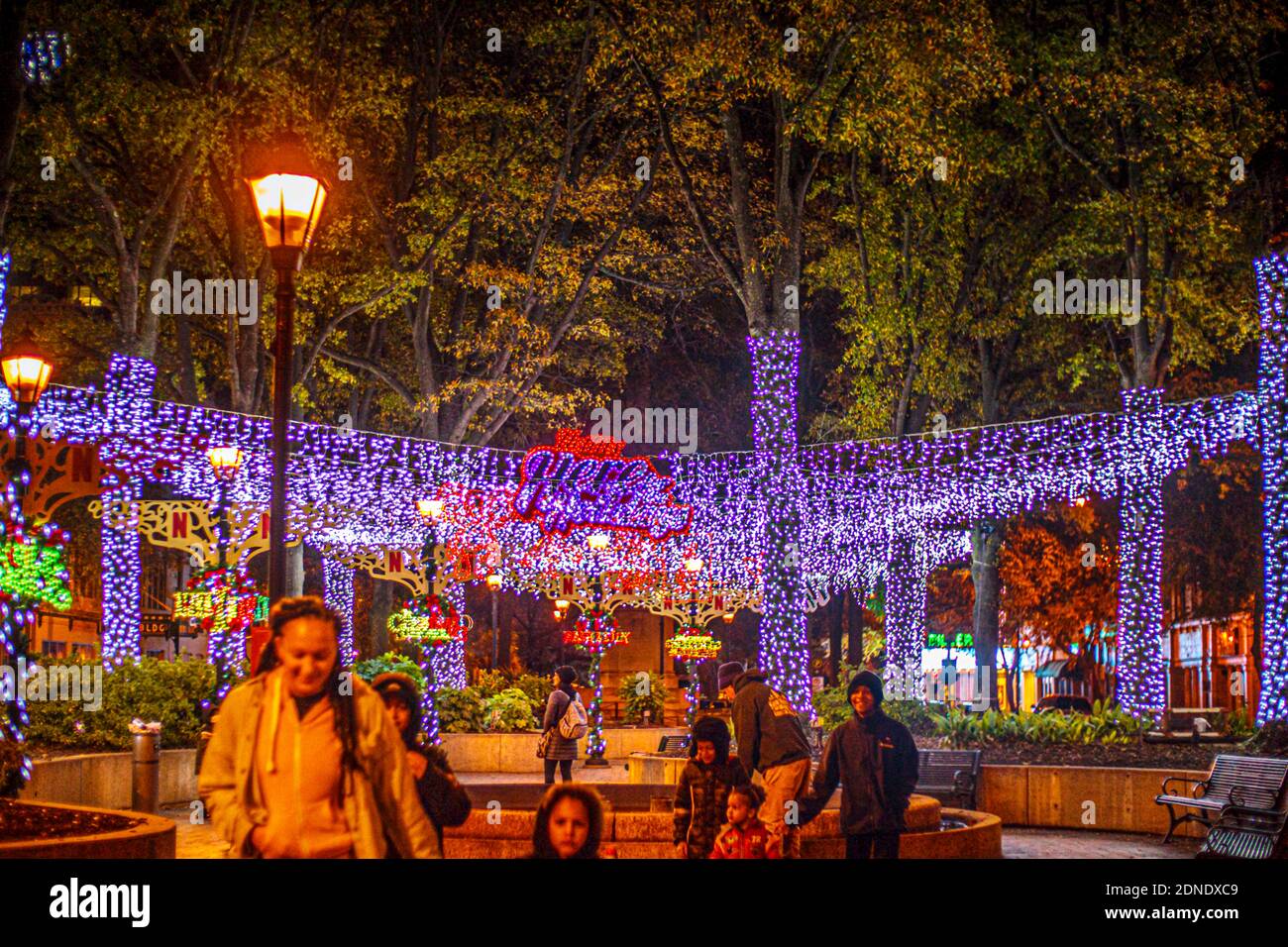 Augusta, Ga USA 12 17 20 Netflix Christmas light decoration downtown