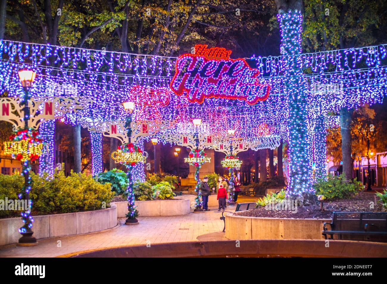 Augusta, Ga USA 12 17 20 Netflix Christmas light decoration downtown