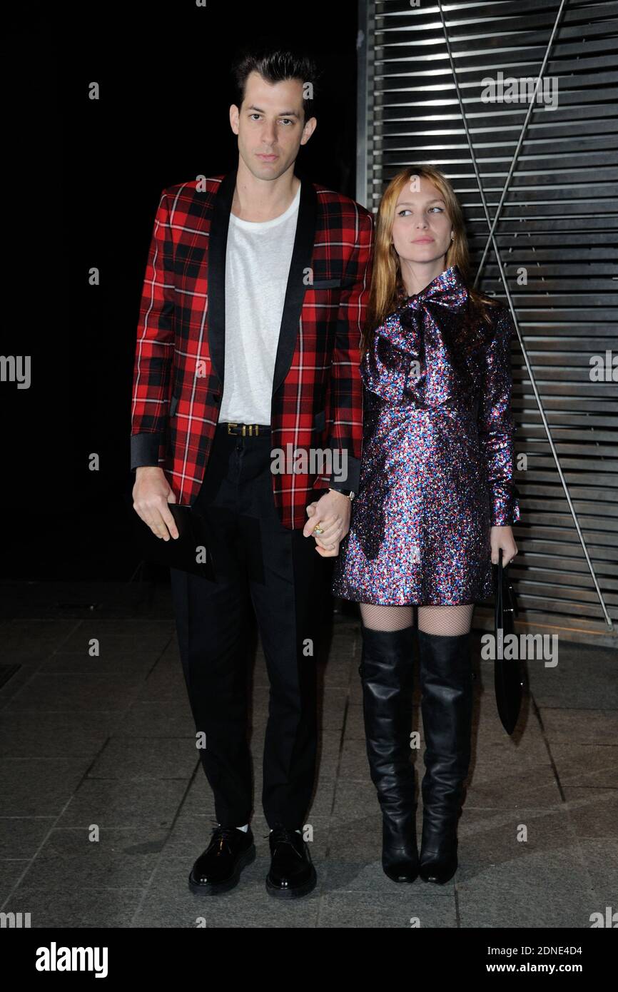Mark Ronson and Josephine de La Baume arriving to Saint Laurent Fall/Winter 2015-2016 Ready-to-Wear collection show in Paris , France, on March 9, 2015. Photo by Alban Wyters/ABACAPRESS.COM Stock Photo