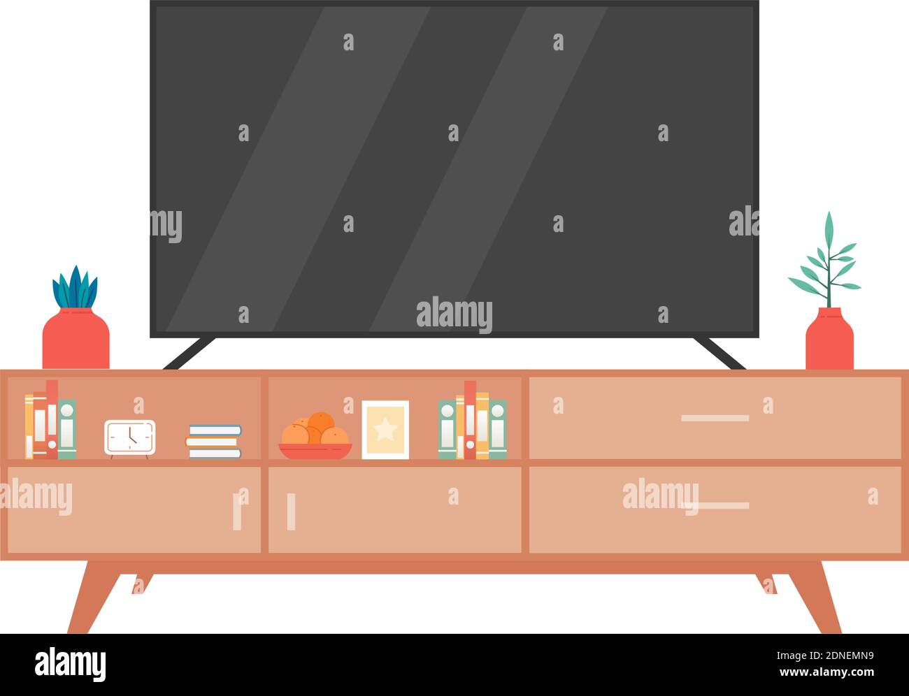 Isolated tv table hosehold items icon- Vector Stock Vector