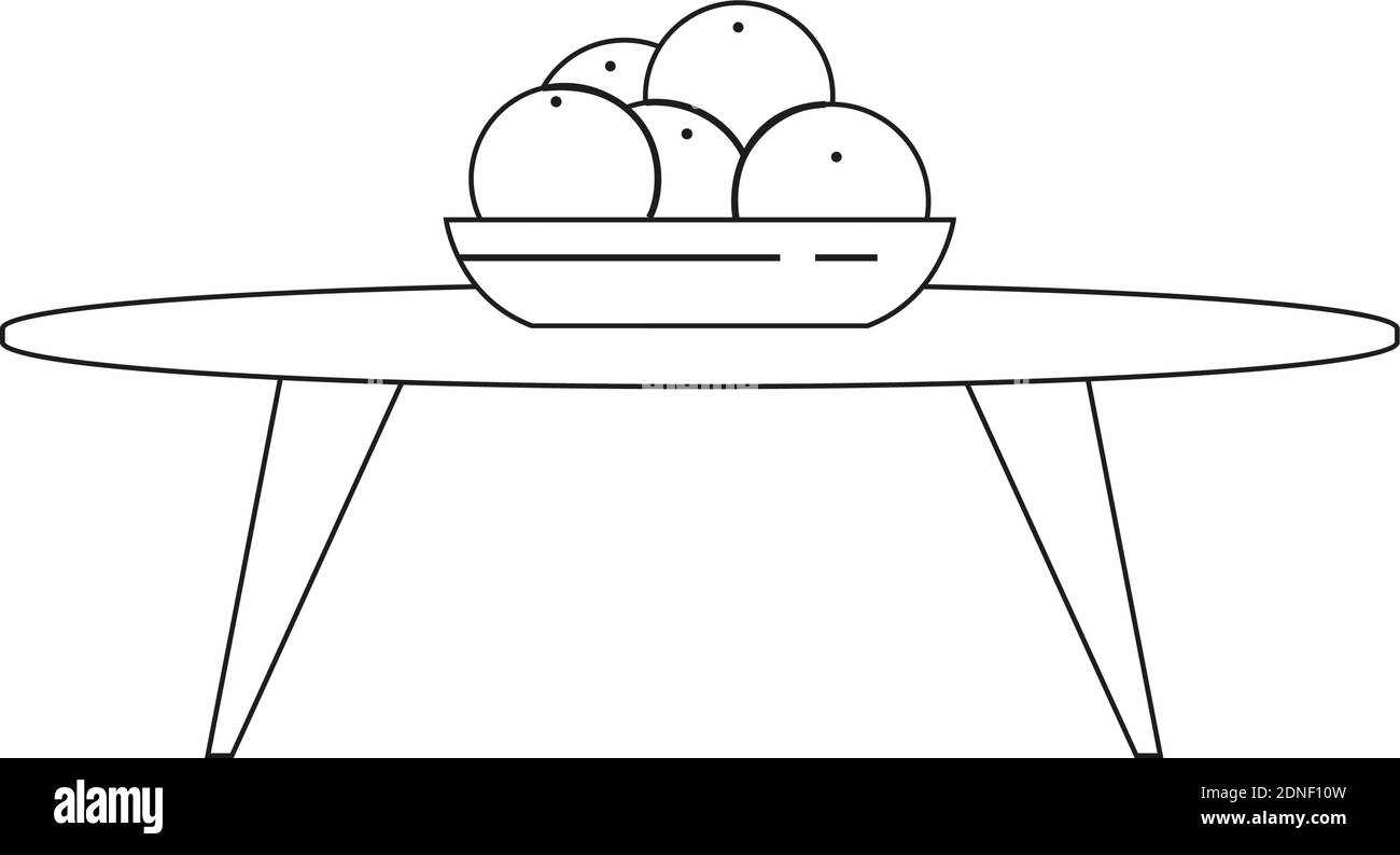 Isolated small table household draw items icon- Vector Stock Vector