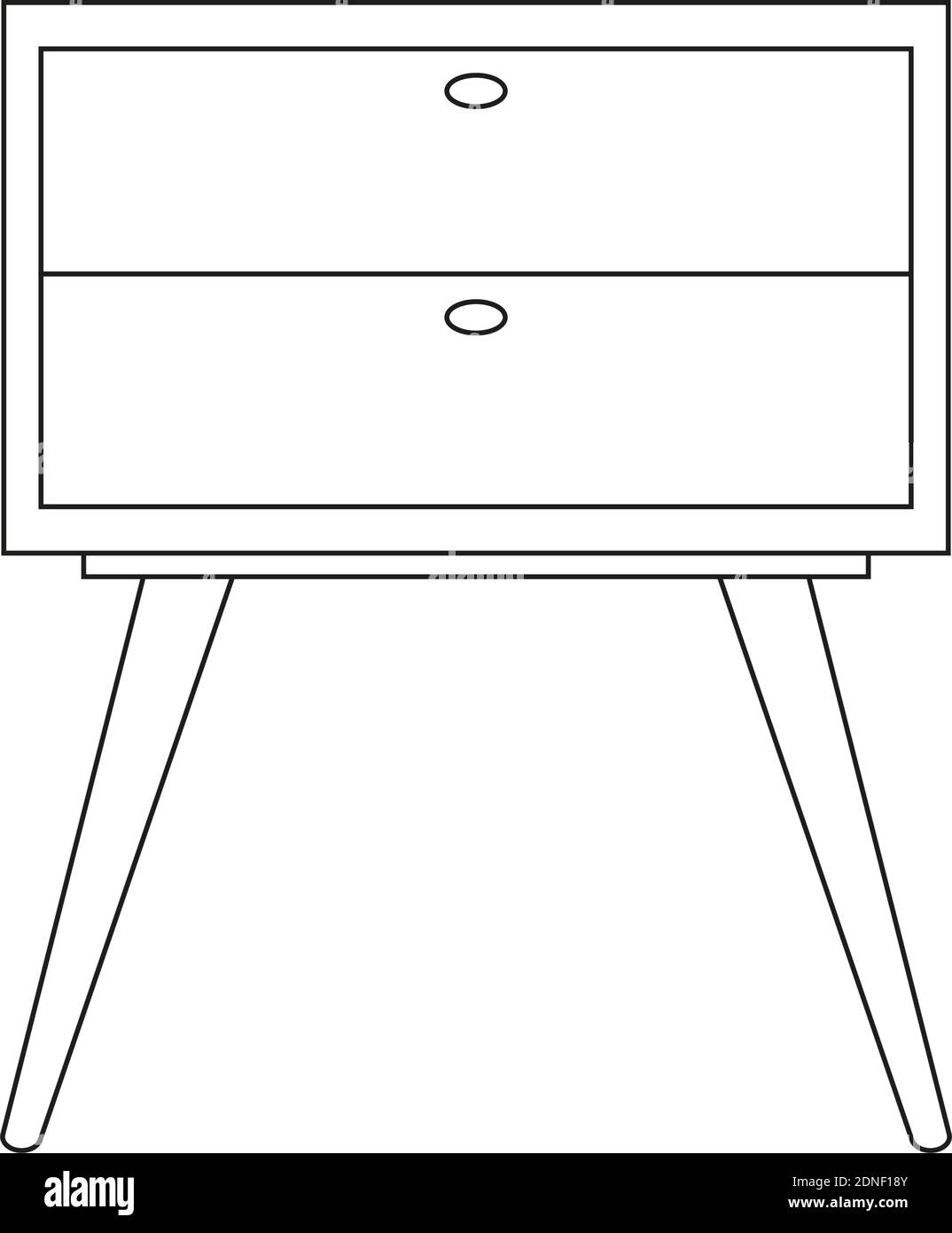 Isolated small table household draw items icon- Vector Stock Vector