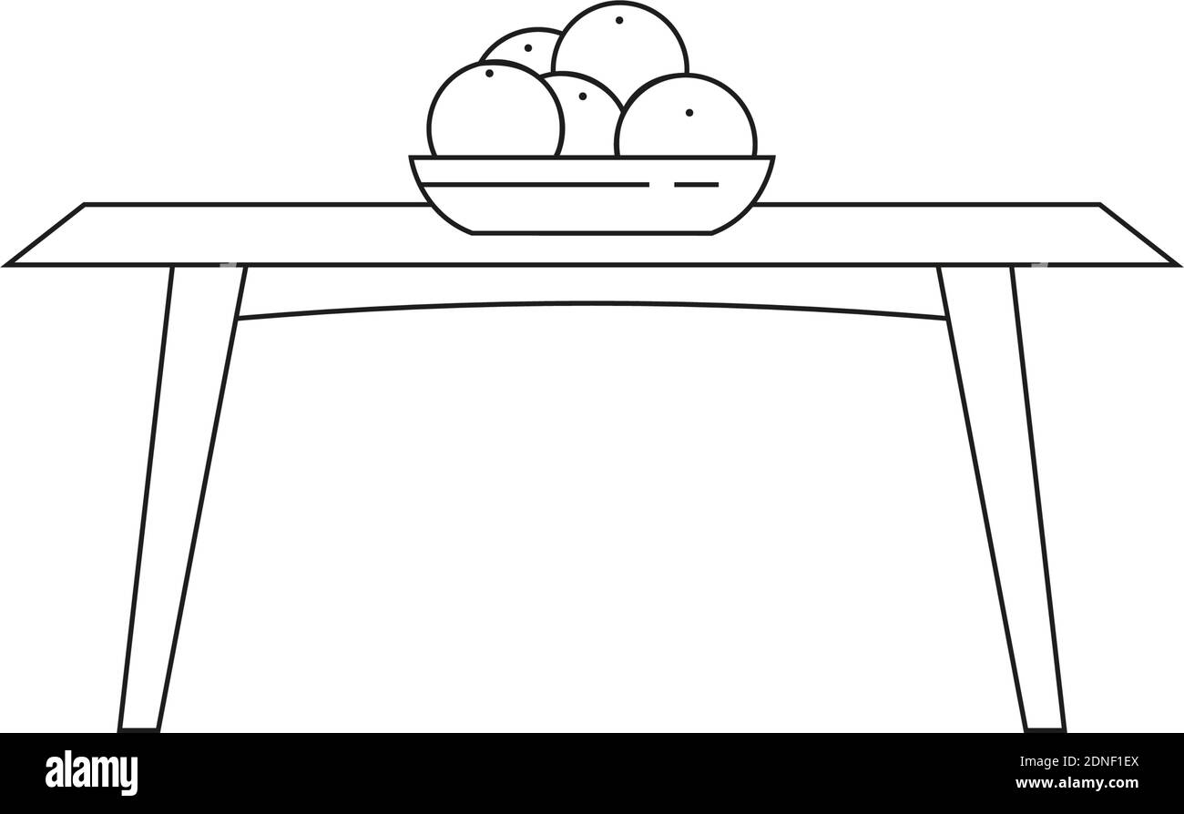 Isolated small table household draw items icon- Vector Stock Vector