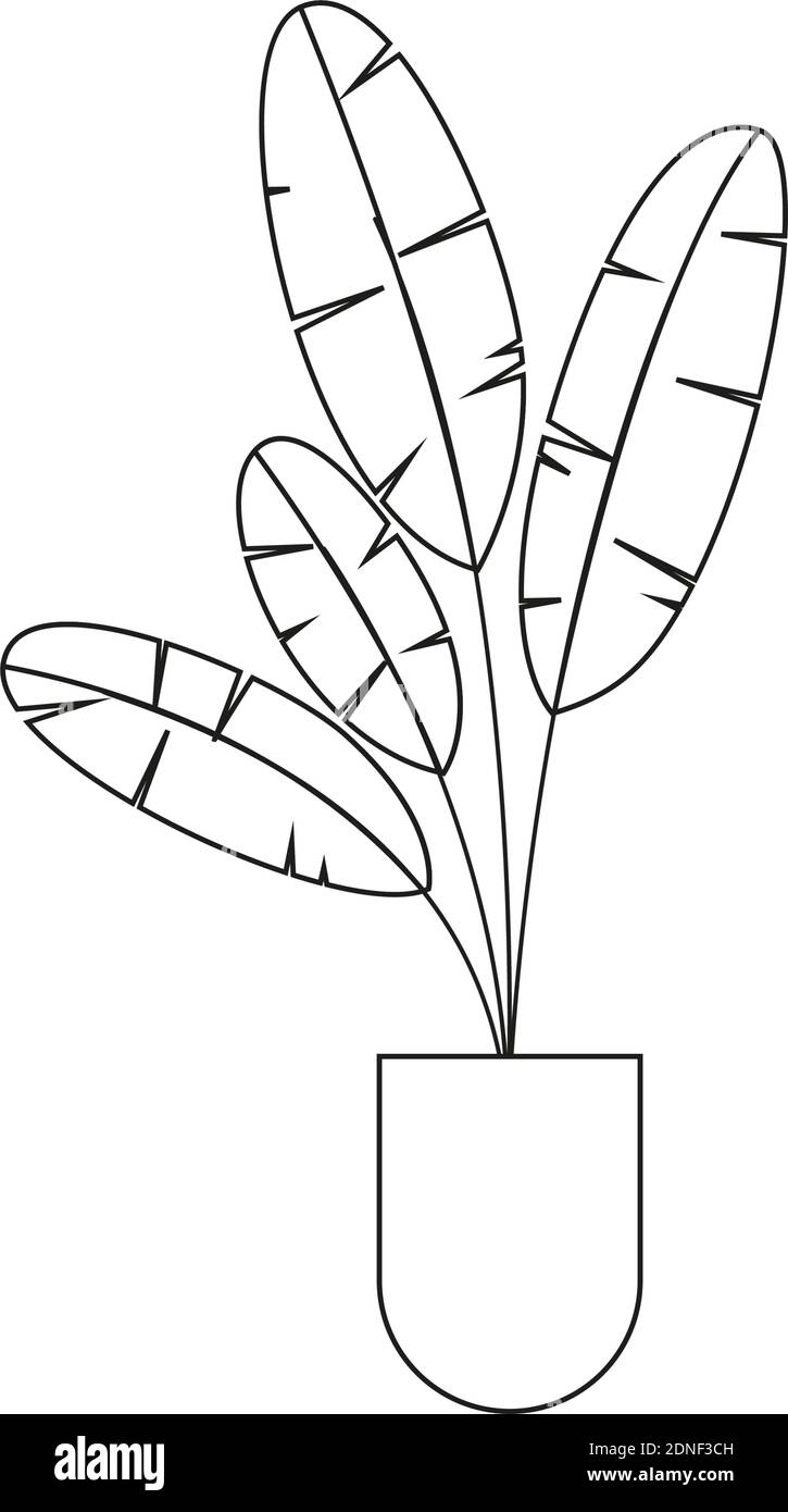 Isolated flower vase household draw items icon- Vector Stock Vector