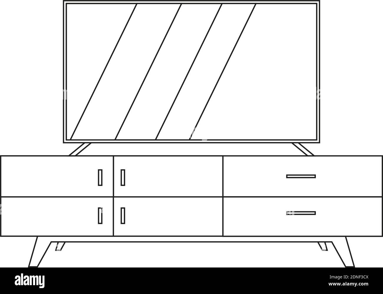 Isolated small table household draw items icon- Vector Stock Vector