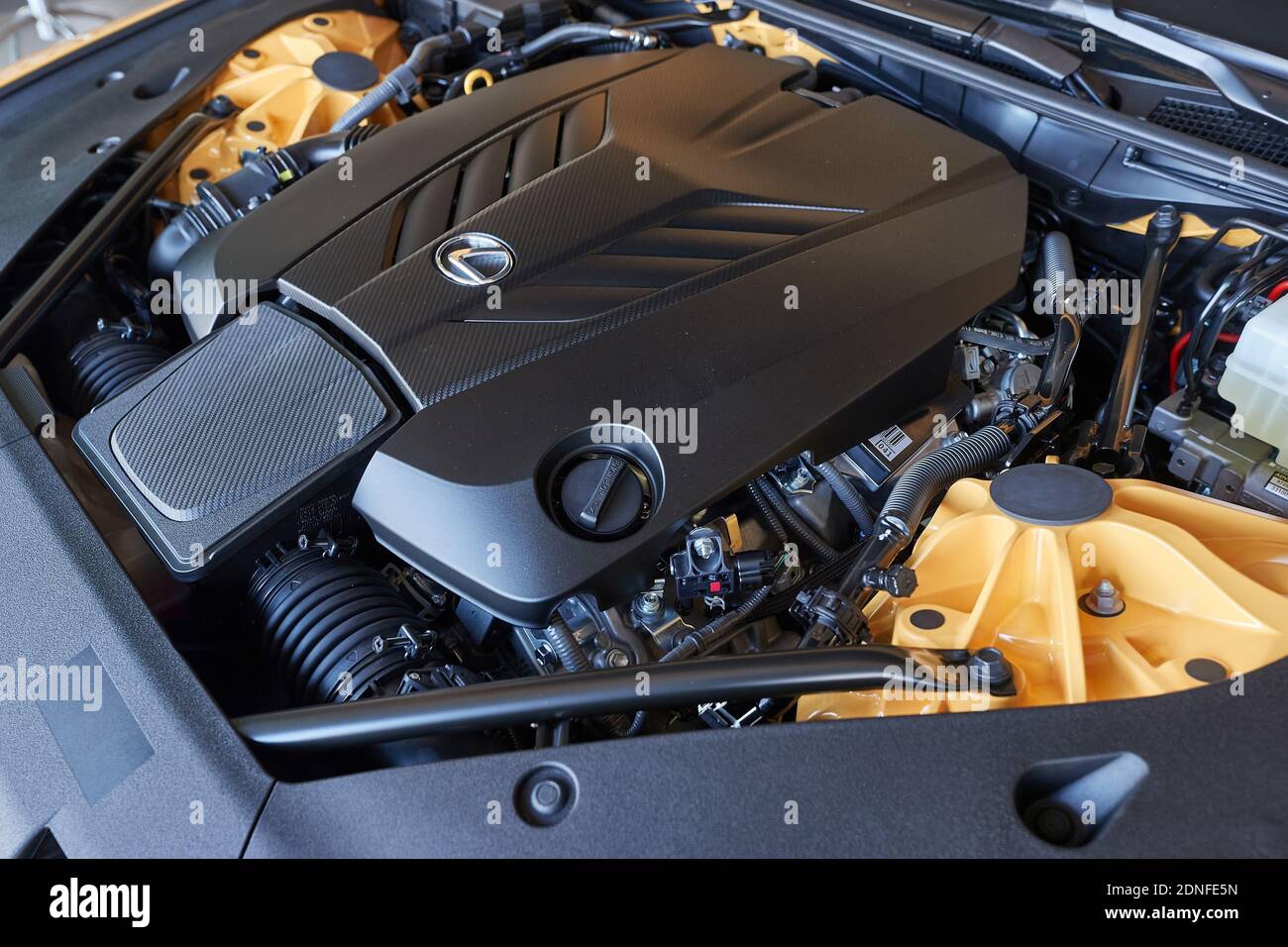 Car Engine Bay Lexus LC Stock Photo
