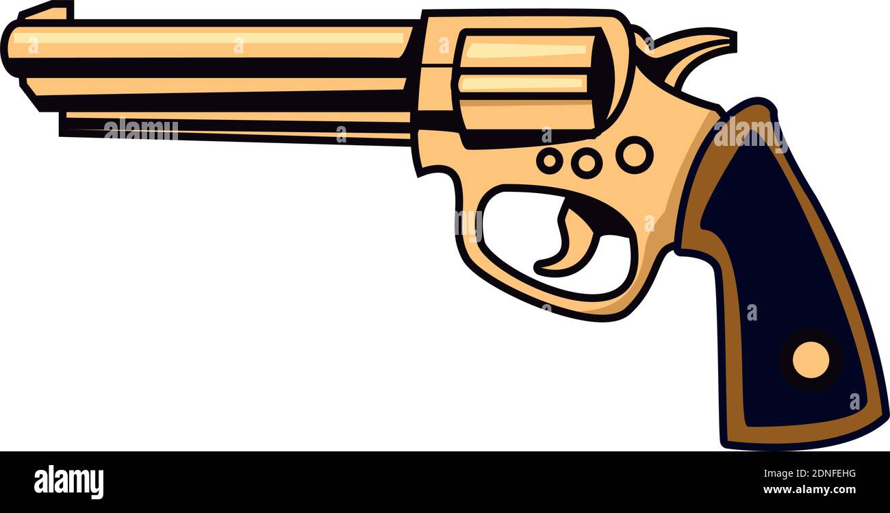golden gun weapon isolated icon vector illustration design Stock Vector ...