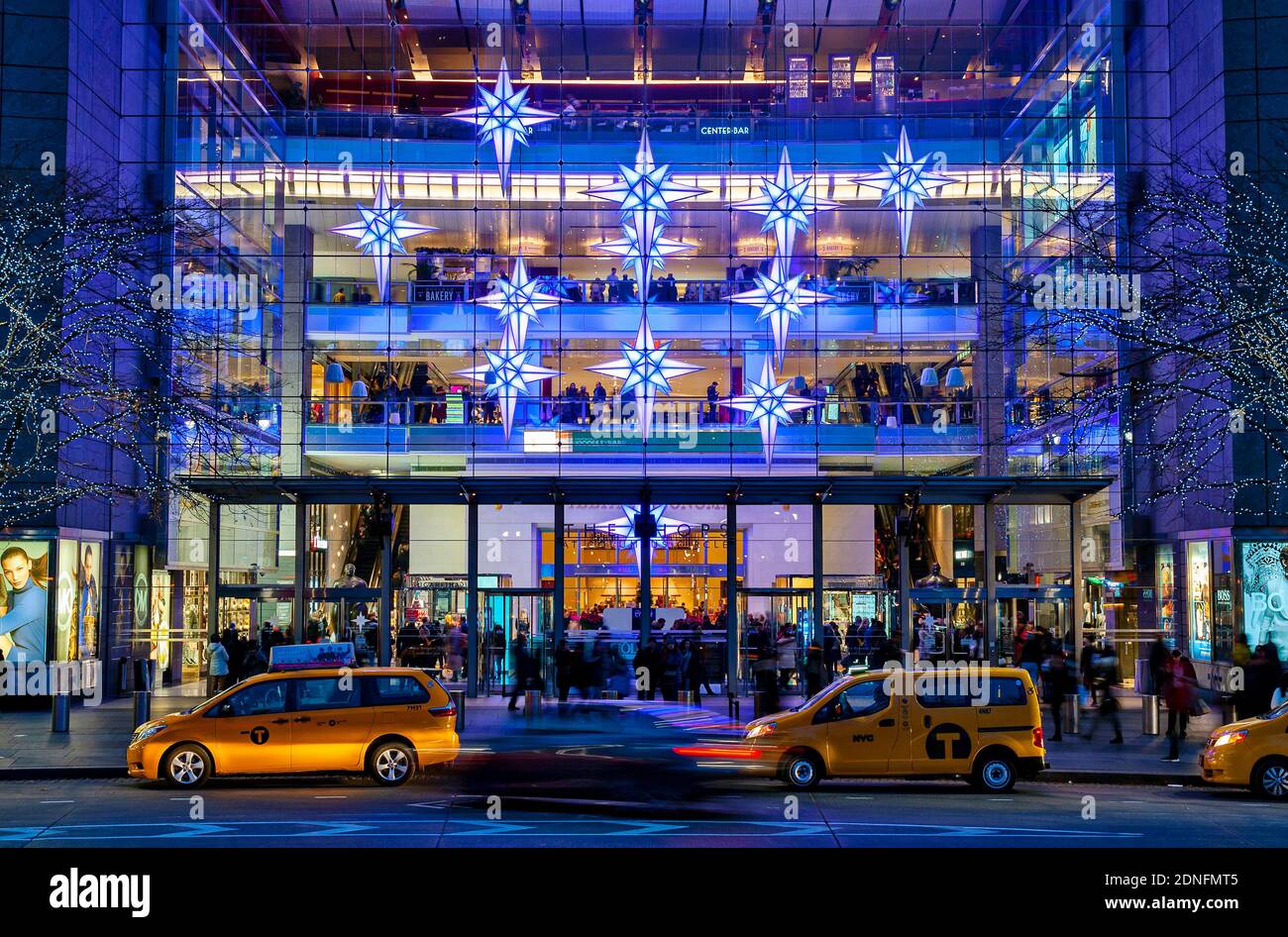 Christmas Ornaments In New York Time Warner Center Manhattan New York City Stock Photo