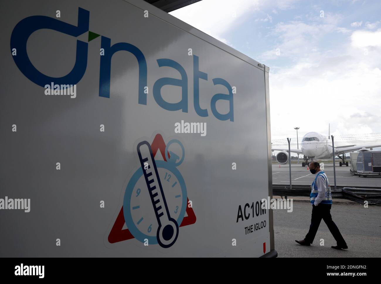 A view of dnata's 'cool dolly' which can be temperature controlled for efficient handling of the coronavirus disease (COVID-19) vaccines at their cool chain facility in Singapore December 17, 2020. Picture taken December 17, 2020. REUTERS/Edgar Su Stock Photo