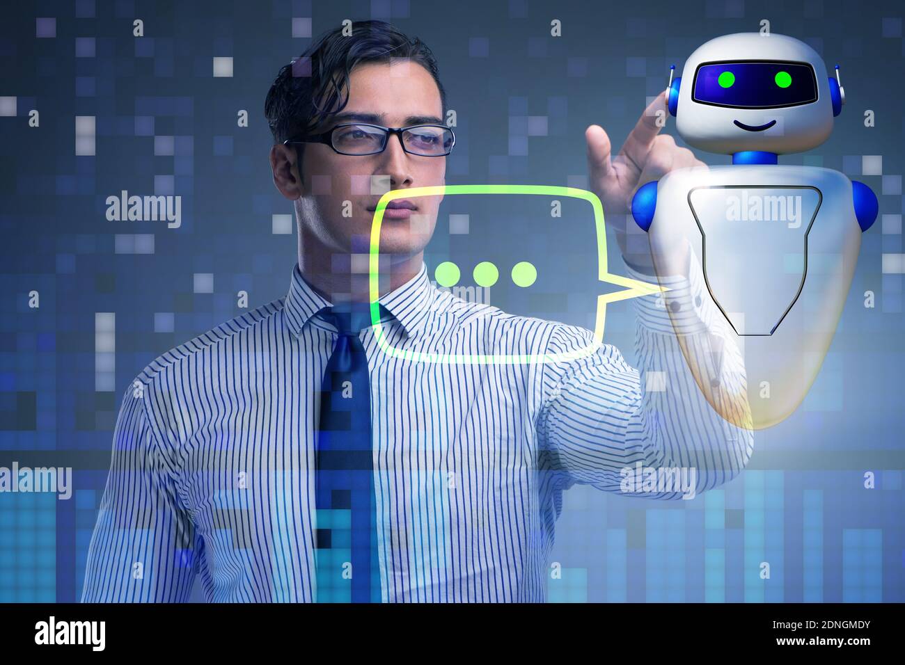 Concept of chat bot in the modern business communication Stock Photo ...