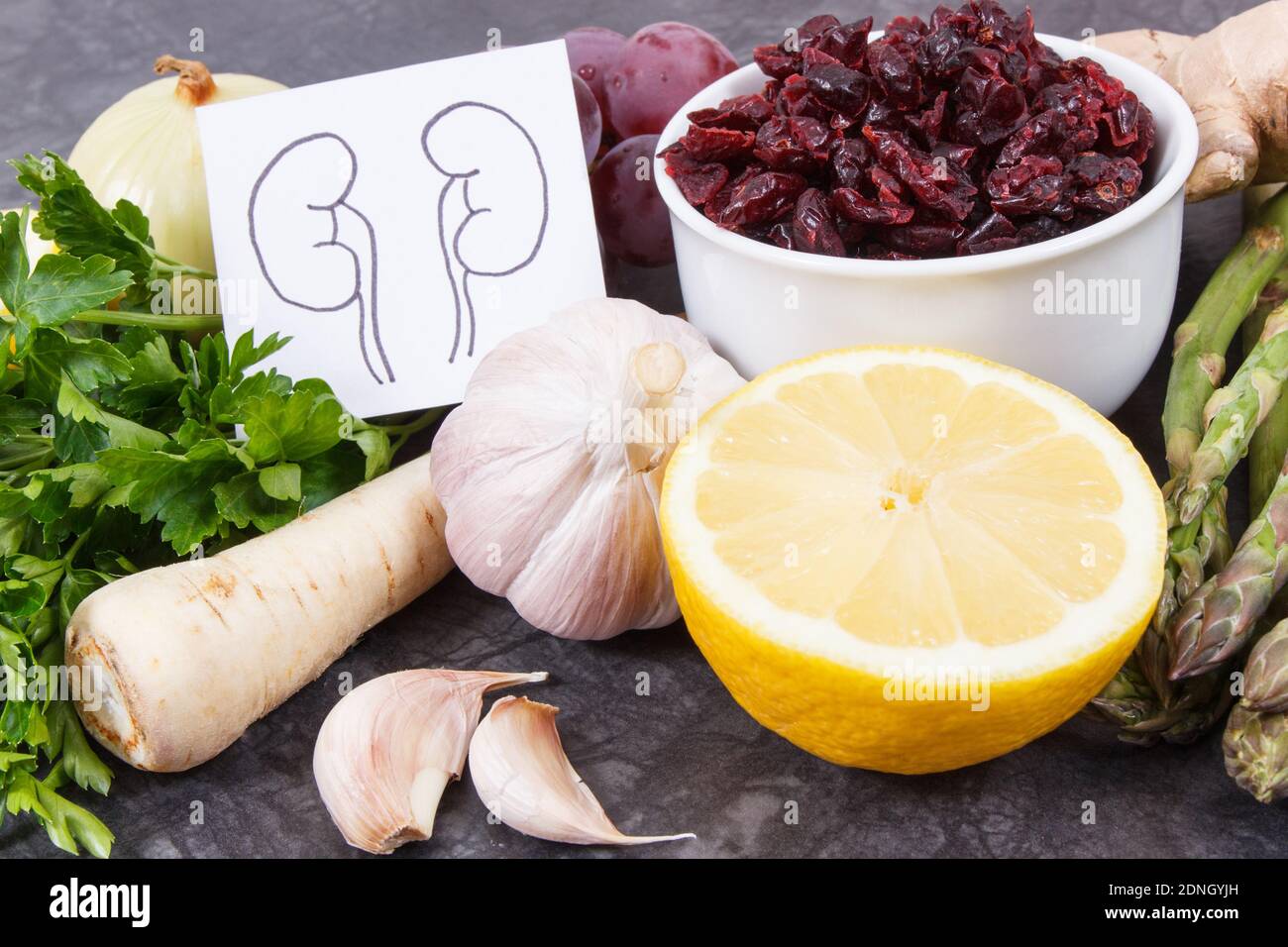 Natural food for healthy kidneys. Nutritious eating containing vitamins
