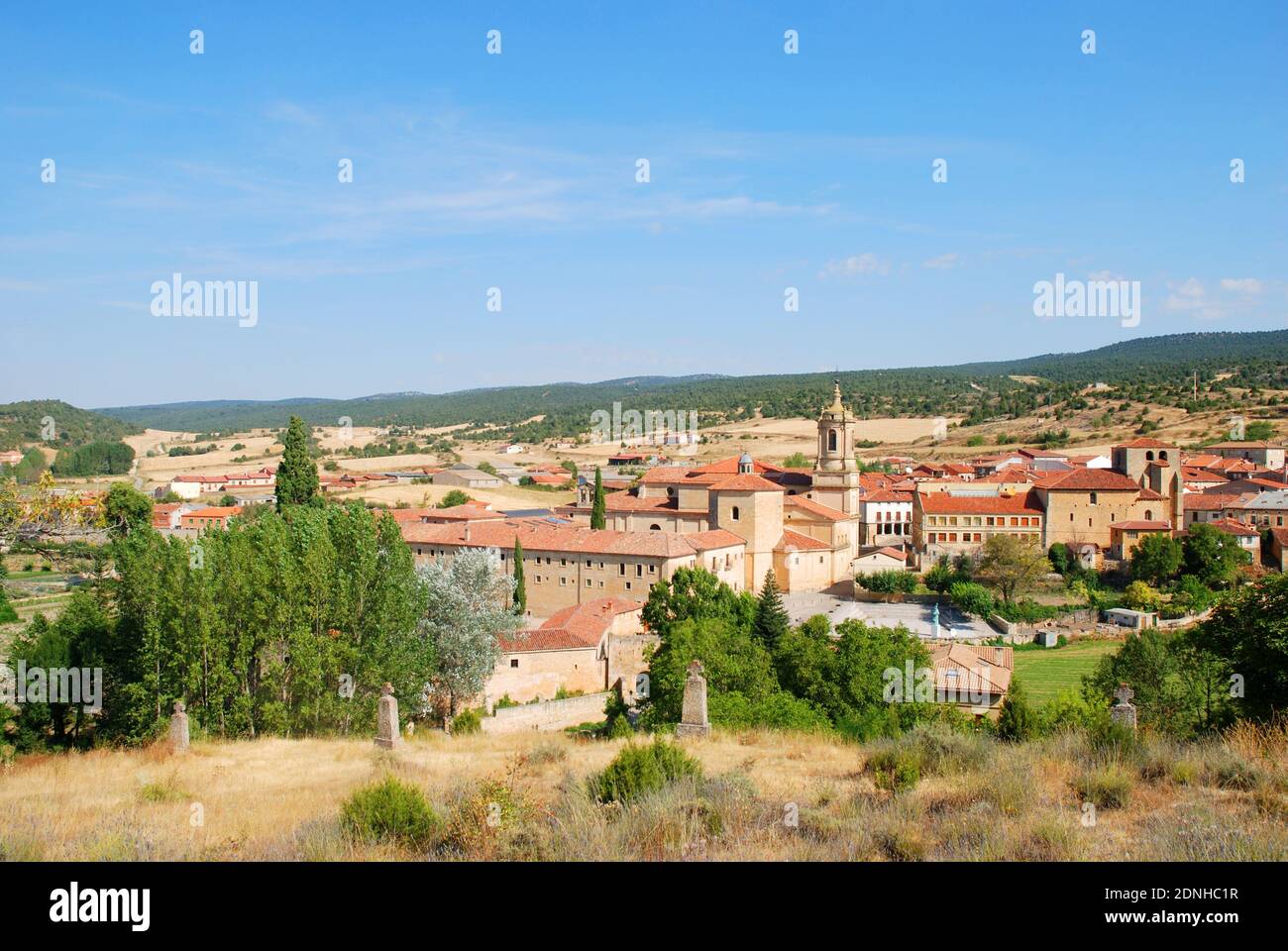 Overview. Santo Domingo de Silos, Burgos province, Castilla Leon, Spain. Stock Photo
