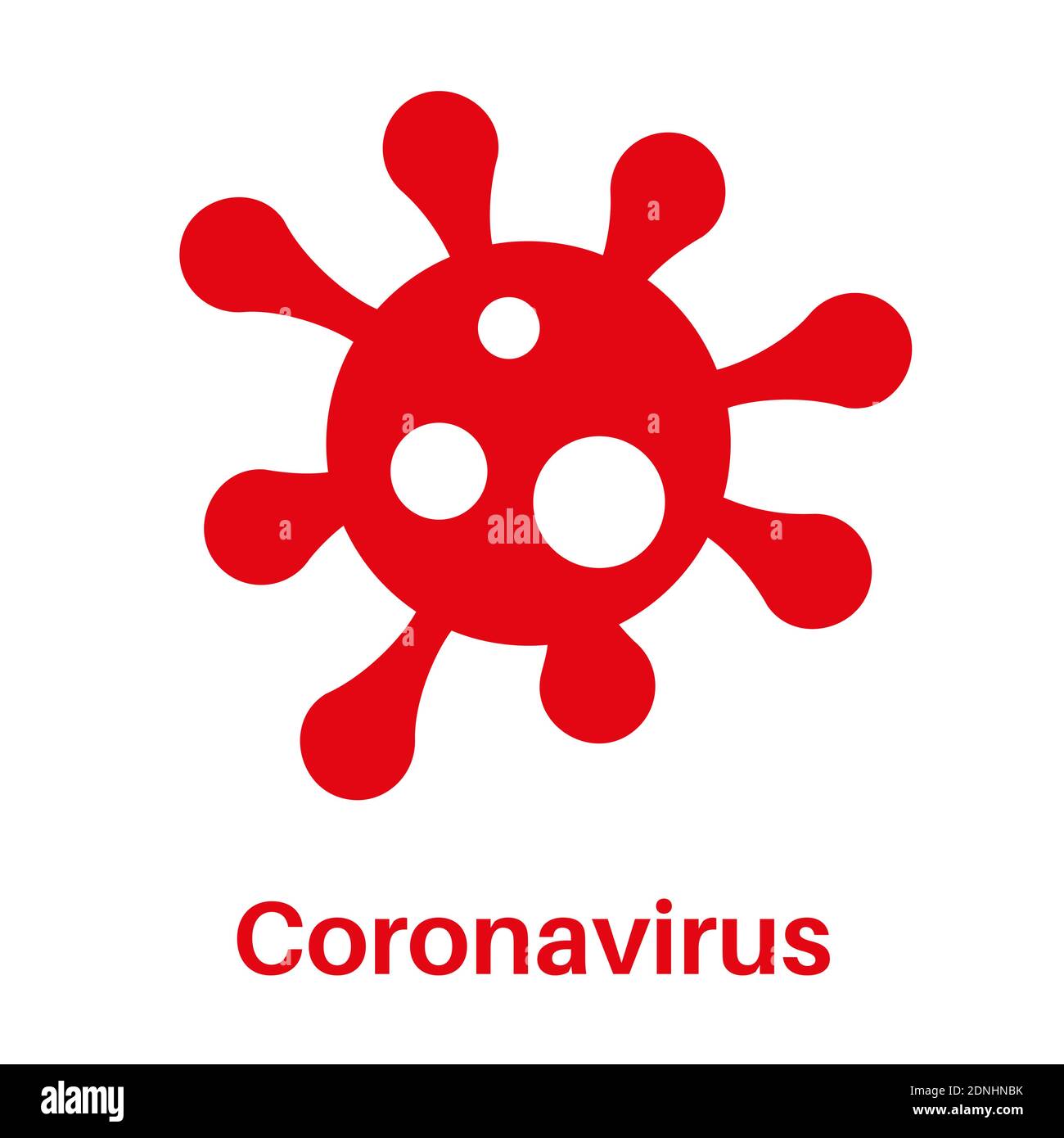 Red Coronavirus vector icon on a white background Stock Vector Image ...