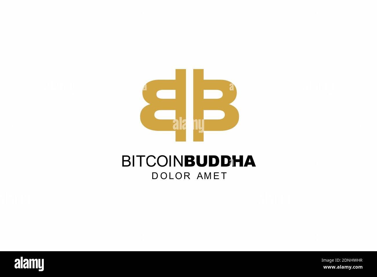 bitcoin buddhist or initial B B Logo Symbol design inspiration Stock Vector