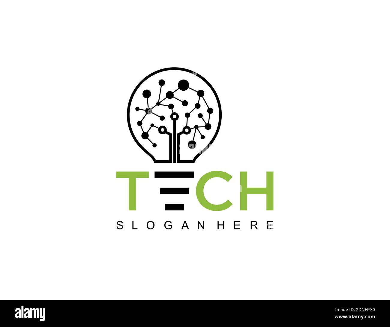 tech data bulb idea logo icon symbol inspiration template Stock Vector