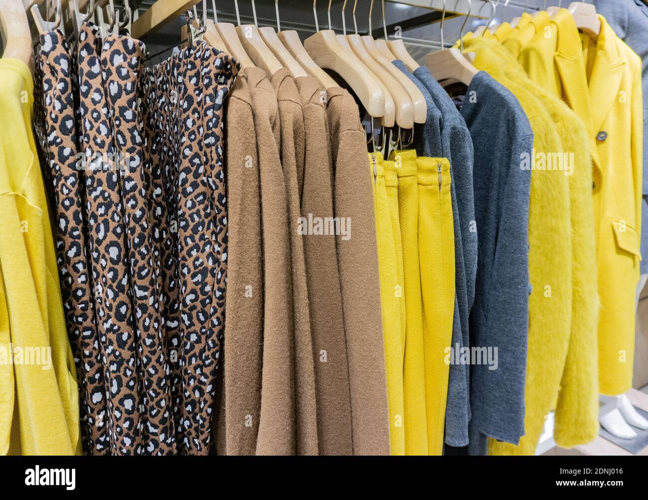 Warm Clothing In Store Stock Photo - Alamy