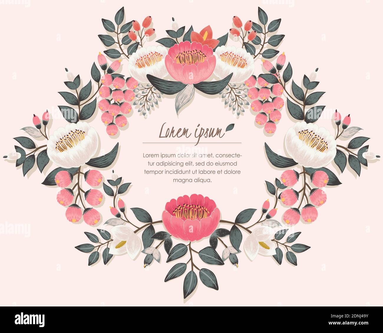 Vector illustration of a floral frame in spring Stock Vector Image ...