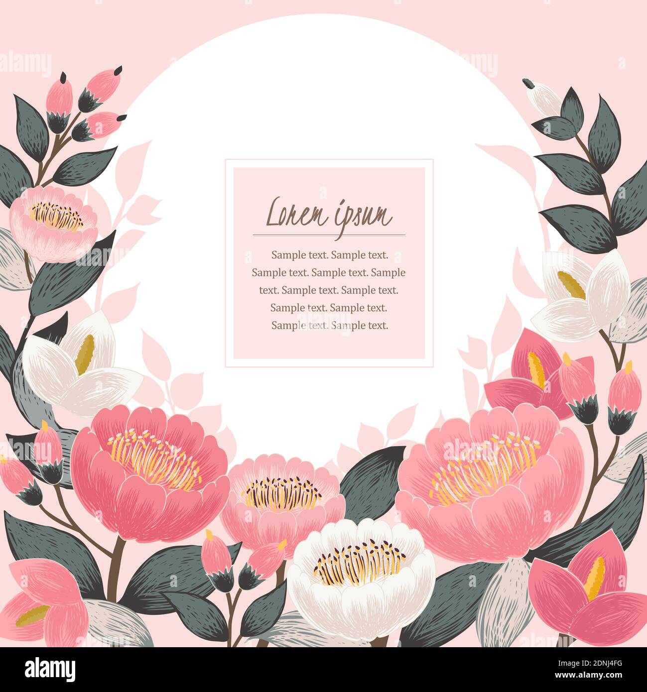 Vector illustration of a floral frame in spring Stock Vector Image ...