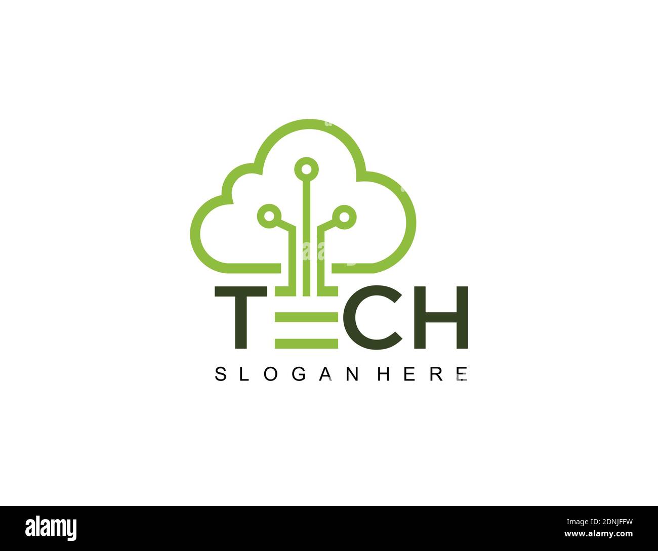 tech tree cloud idea logo icon symbol inspiration template Stock Vector