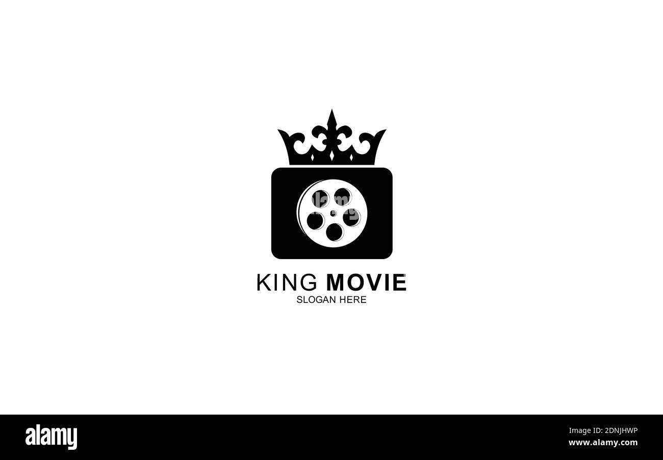 king movie Cinematography Film Production Logo Design Stock Vector