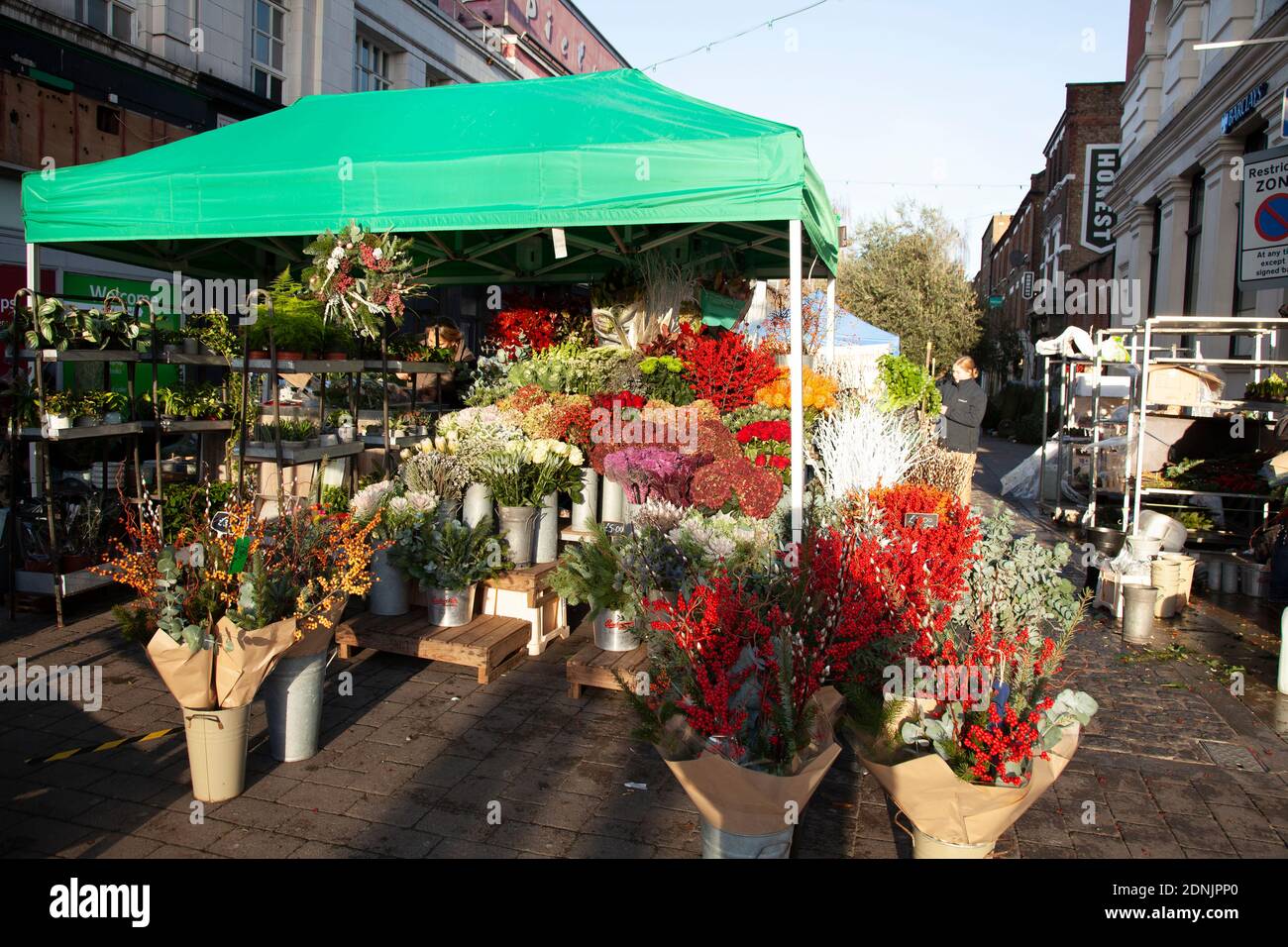 Venn Street Market Flowers in Clapham Common, London UK Stock Photo