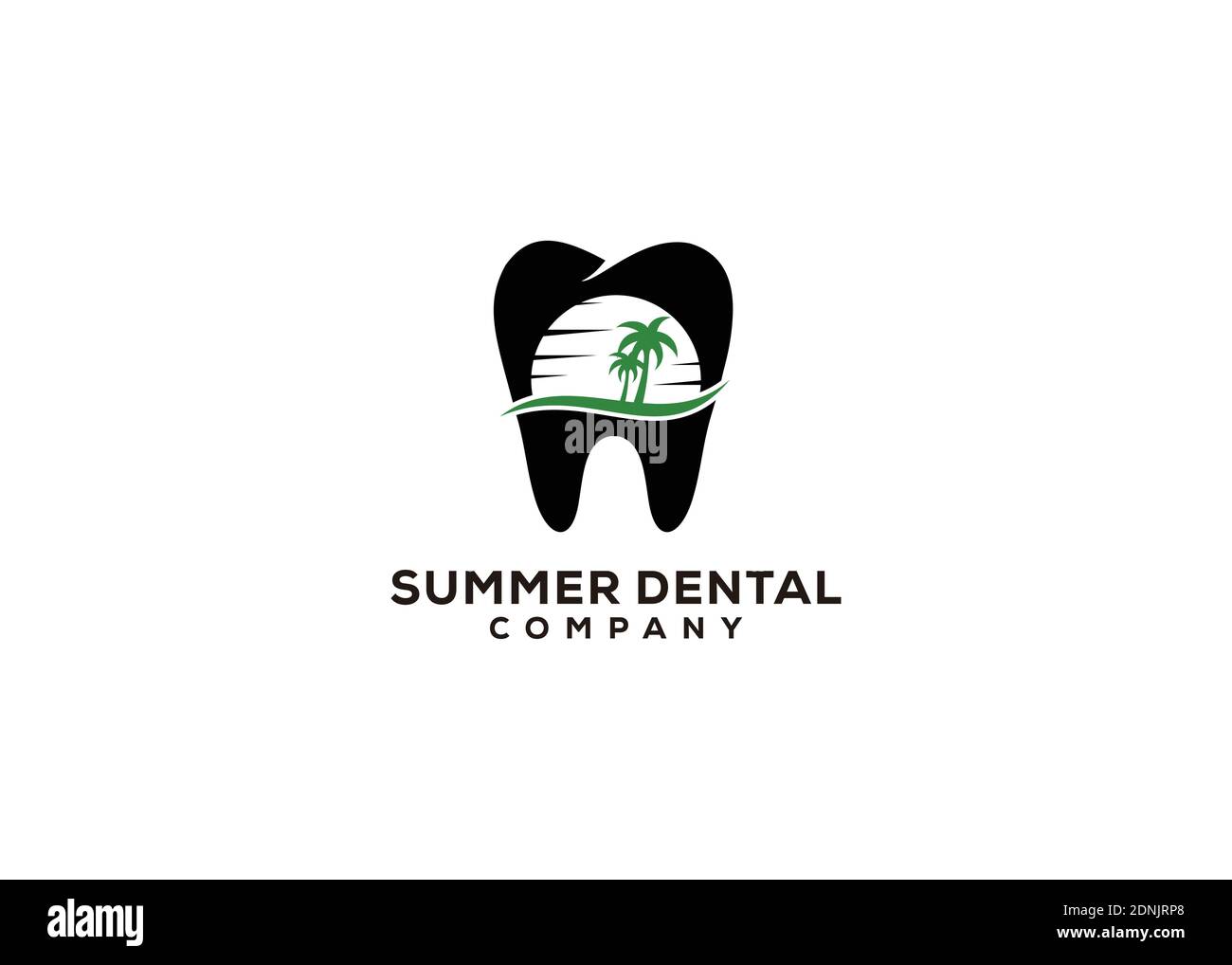 summer dental simple logo design inspiration Stock Vector