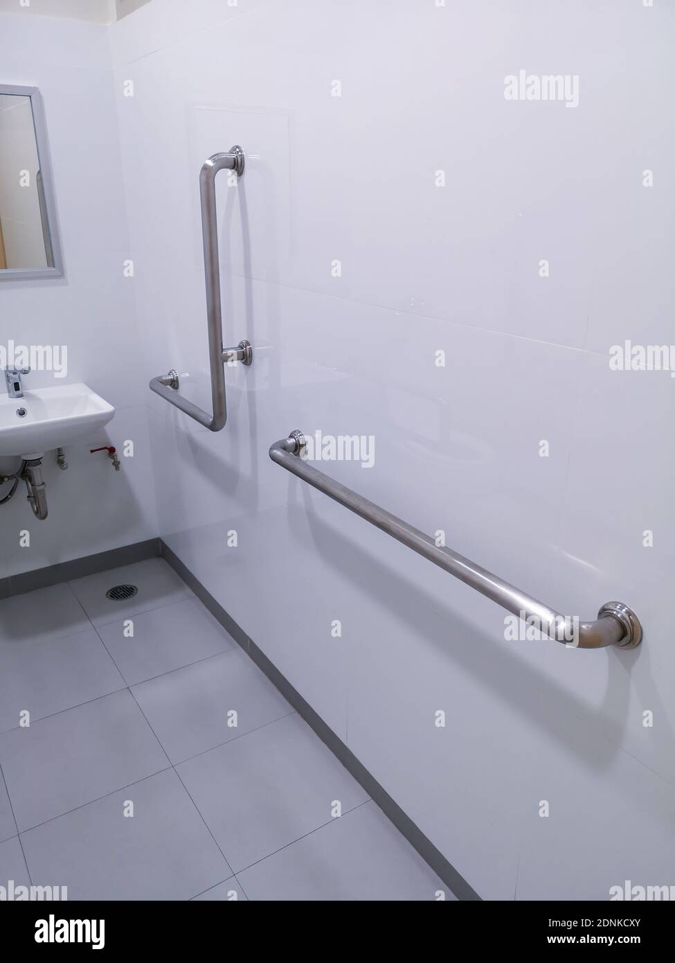 Railings Mounted On Wall In Bathroom Stock Photo Alamy