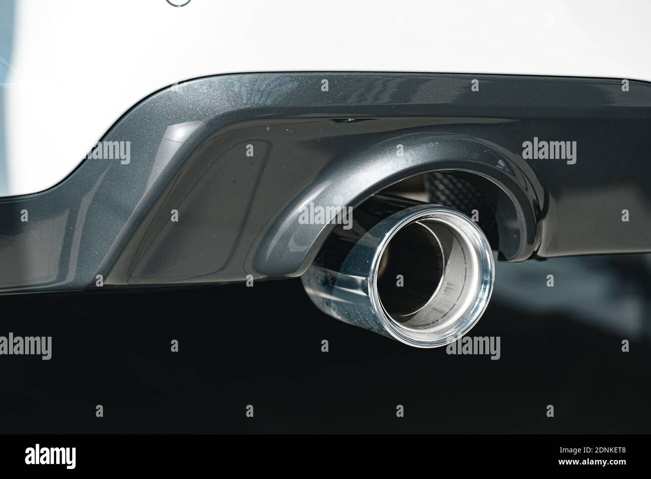 Exhaust pipe of the new luxury car Stock Photo Alamy