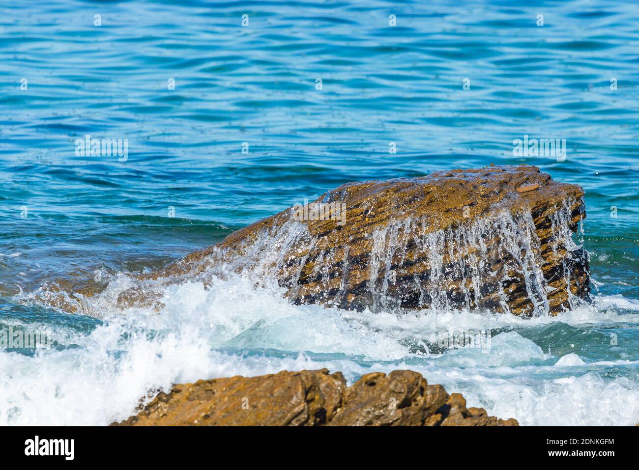 Aerial view of sea or ocean waves and some of rocks Stock Photo - Alamy