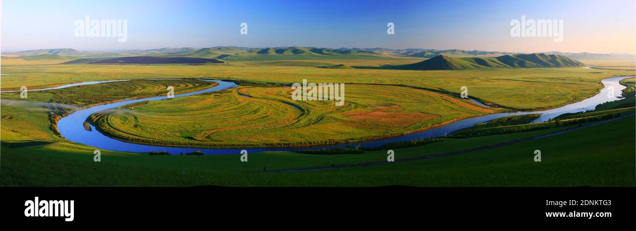 Sino-russian border erguna river scenery Stock Photo