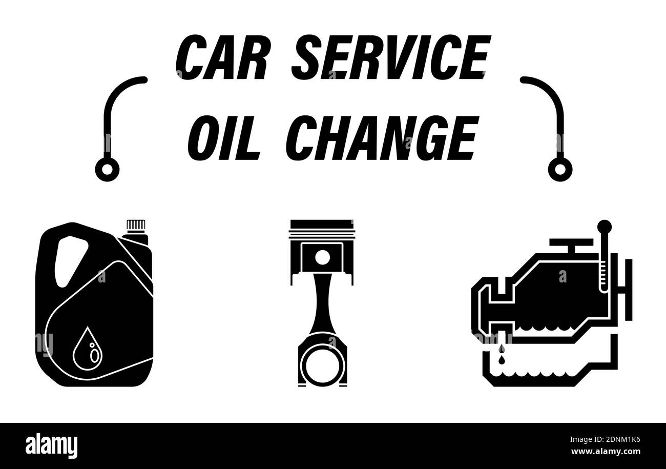 Infographics, car repair service. Engine oil change, engine piston lubrication, oil level