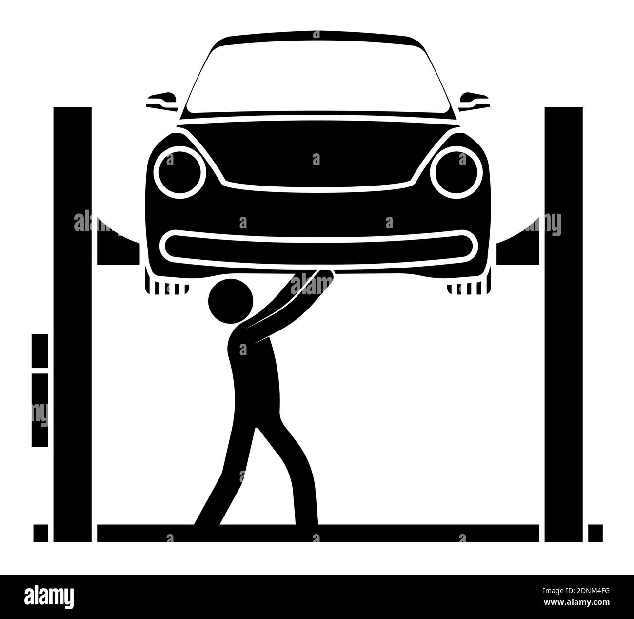 Vehicle inspection station car technical Black and White Stock Photos