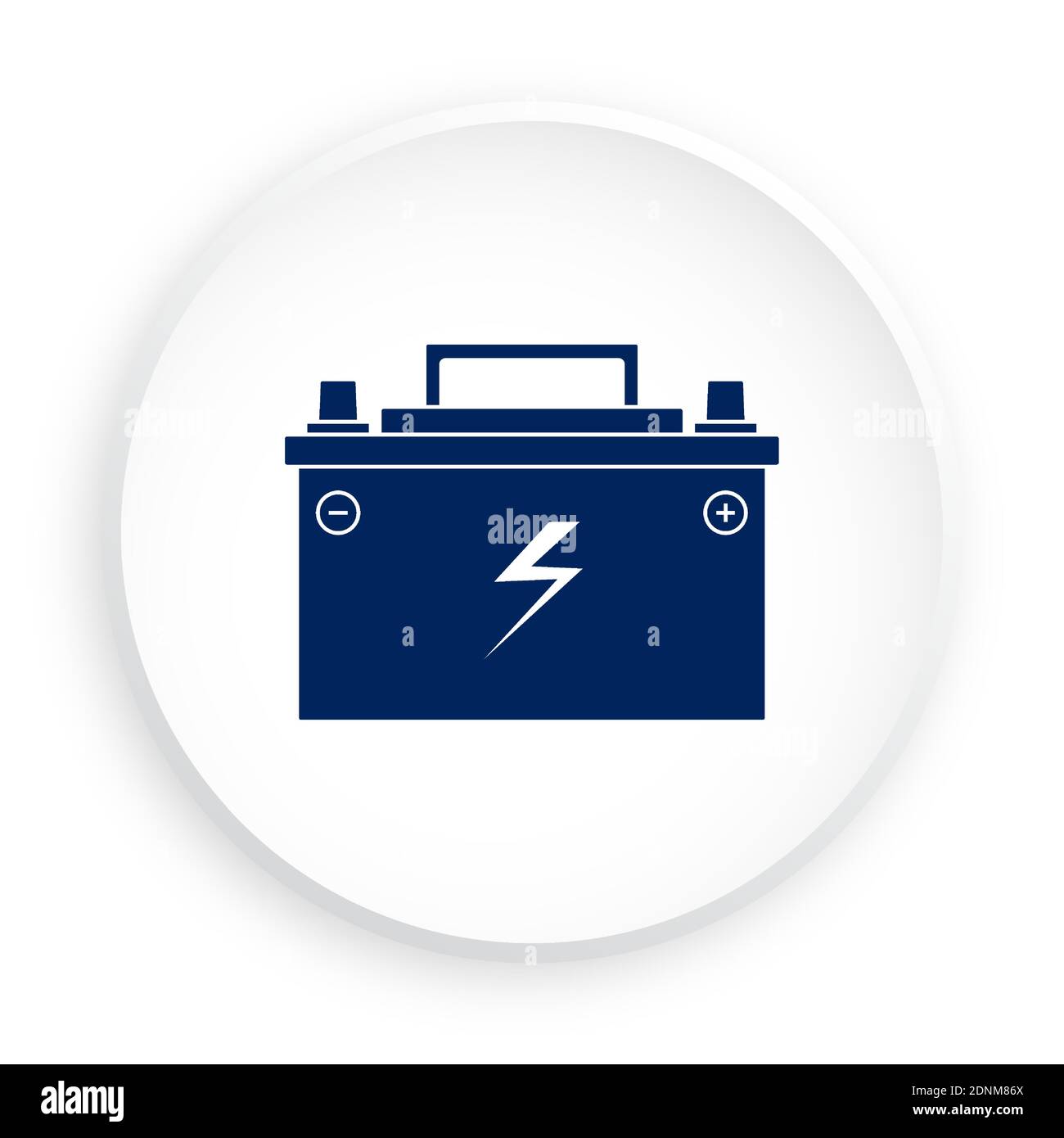 car battery icon with electric charge icon in neomorphism style on white  background. Maintaining battery power. Service in car repair shop. Vector  Stock Vector Image & Art - Alamy