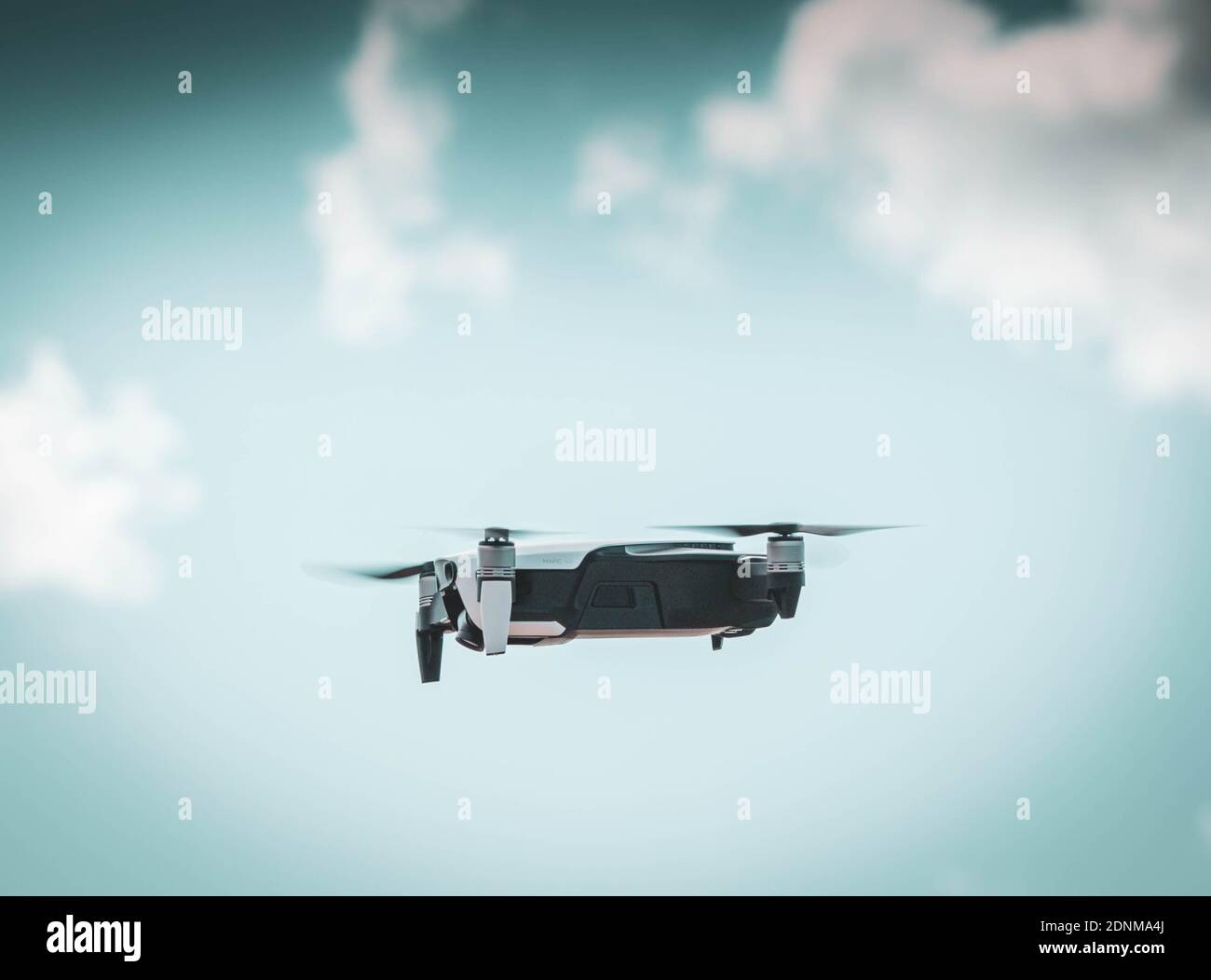 Flying drone over beach blue hi-res stock photography and images - Alamy