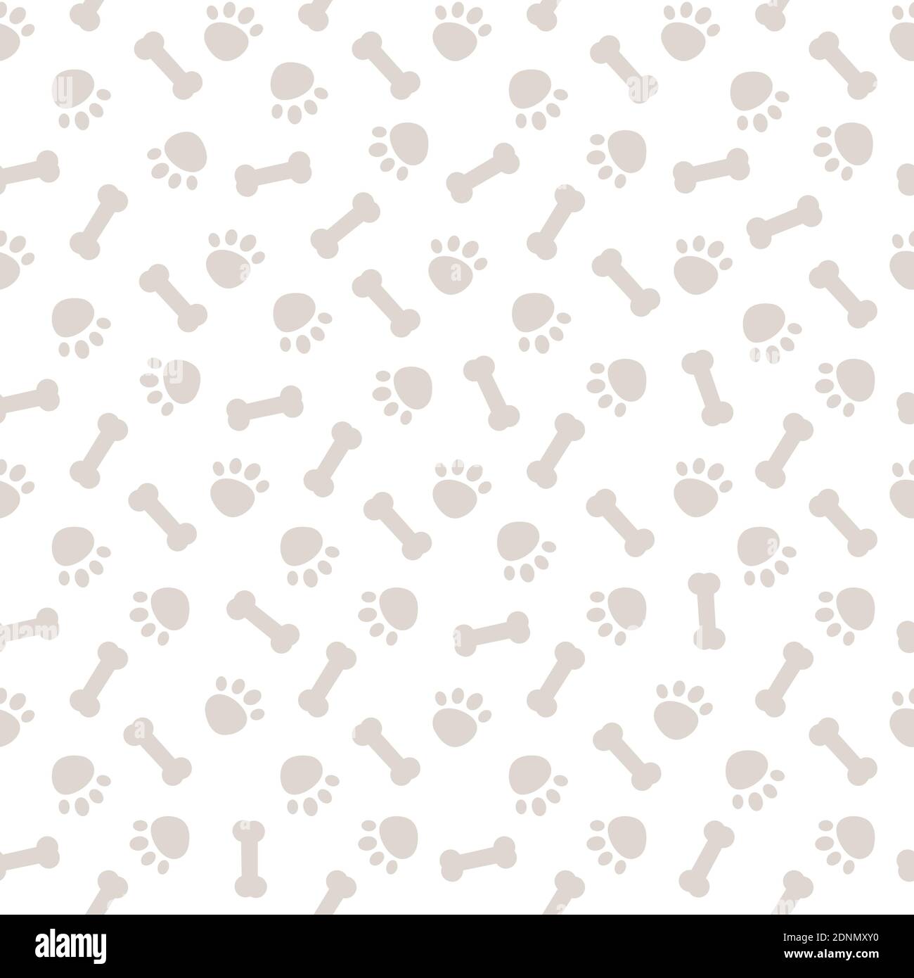 Seamless gray pattern with dog paws and bones vector background