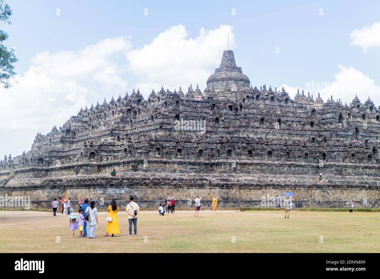 The ancient Buddhist temple in Borobudur, Indonesia Stock Photo