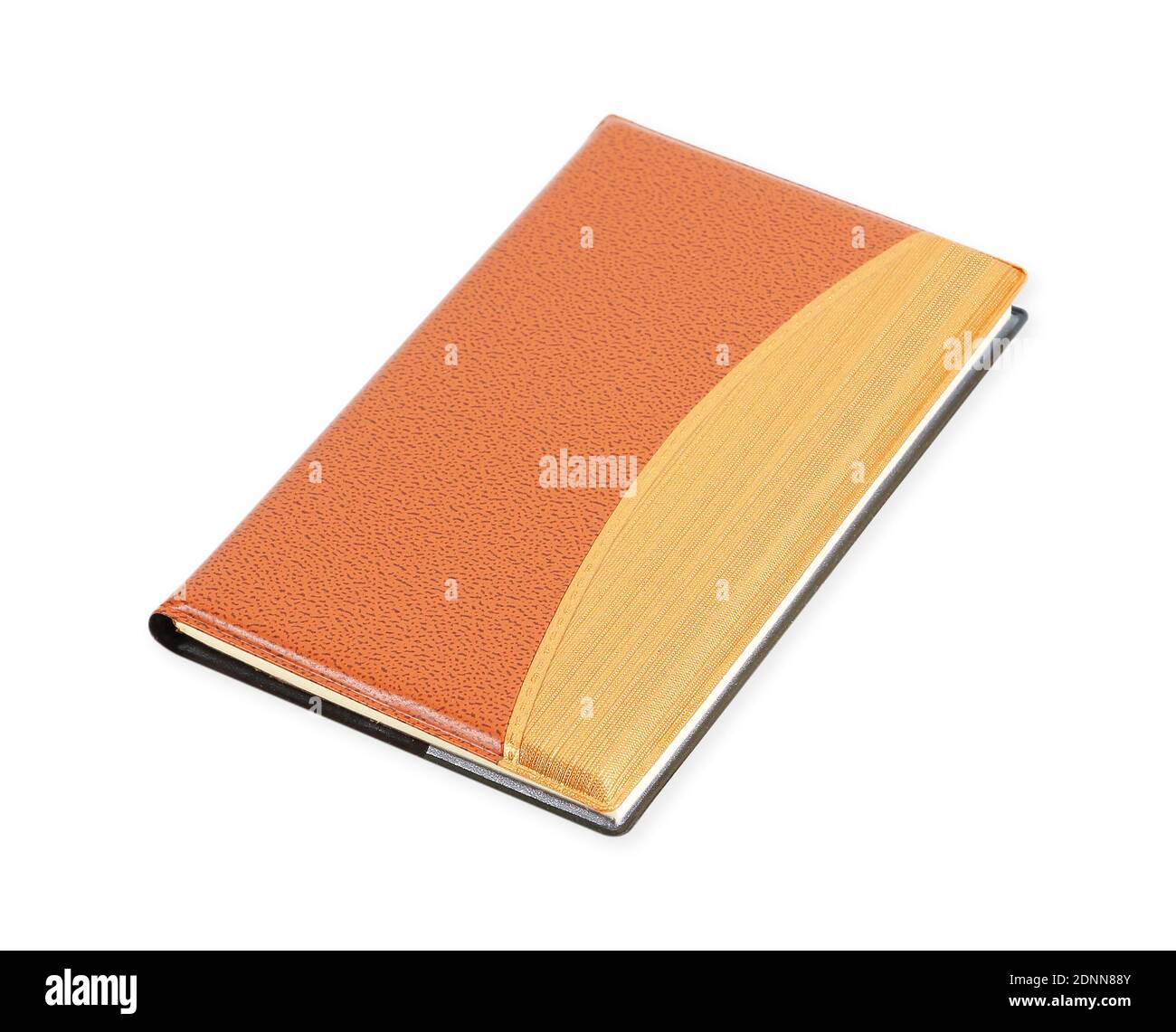 Close-up Of Diary Against White Background Stock Photo