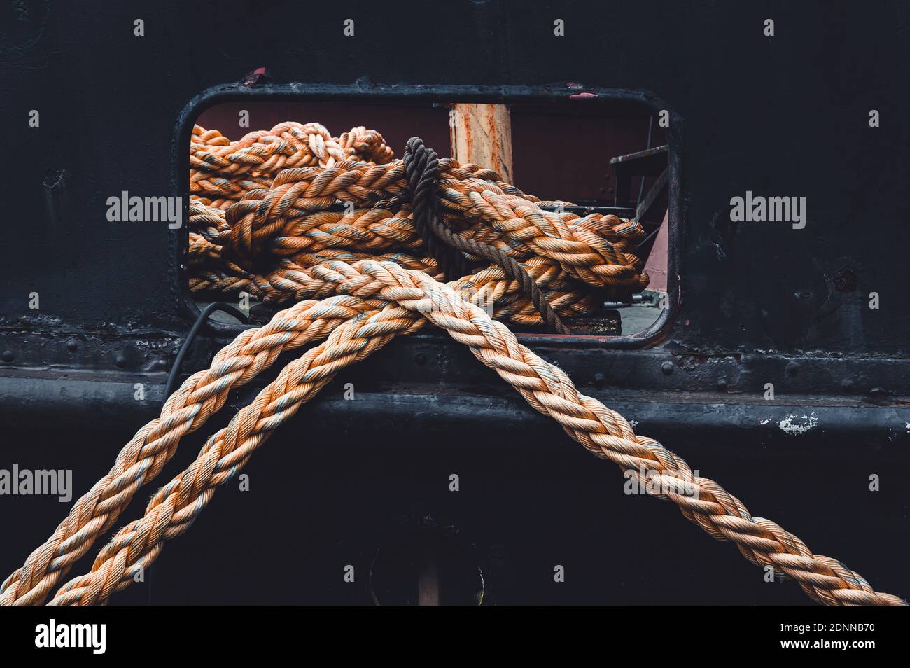 Closeup of tied rope Stock Photo Alamy