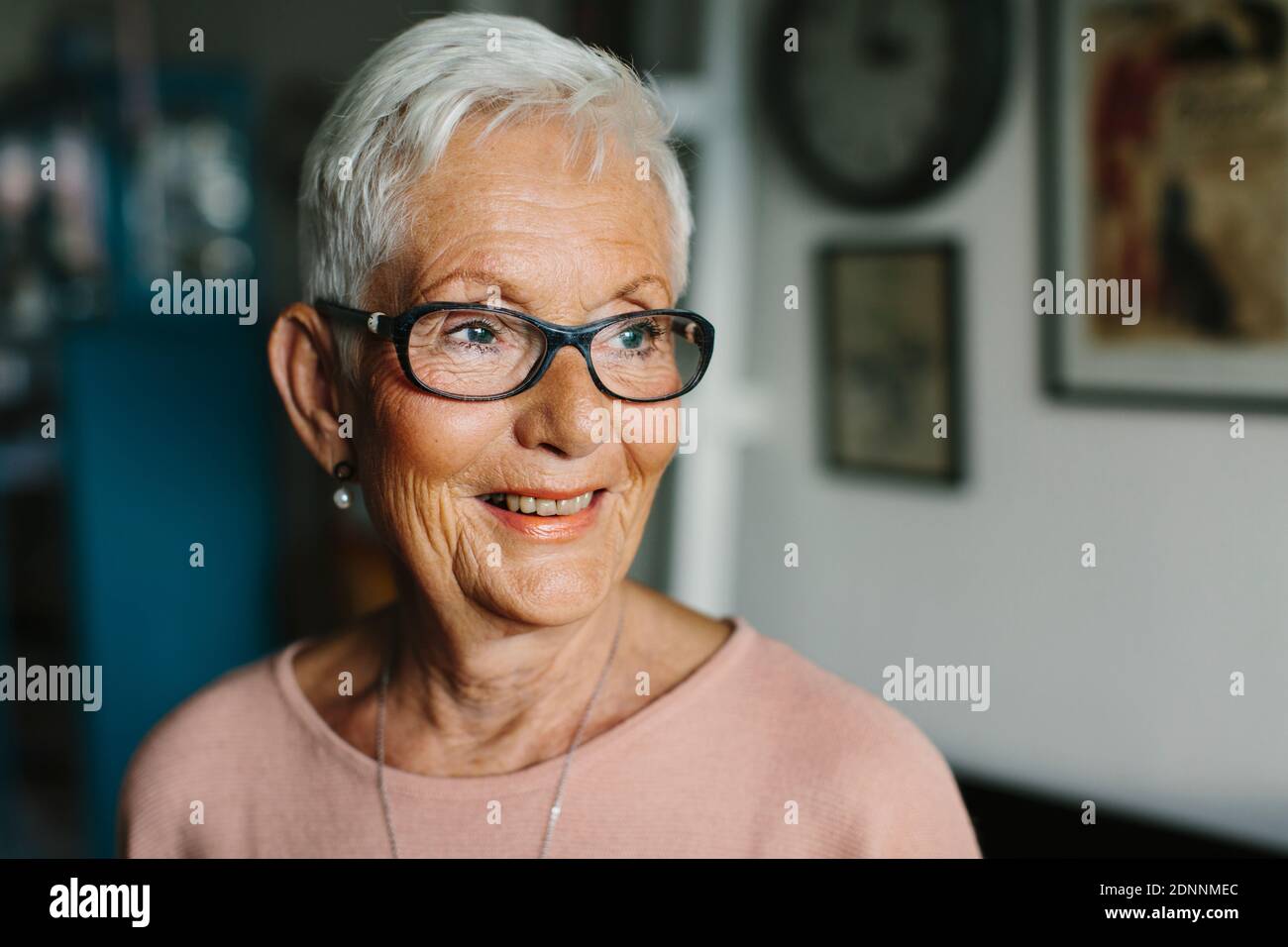 Senior woman looking away Stock Photo