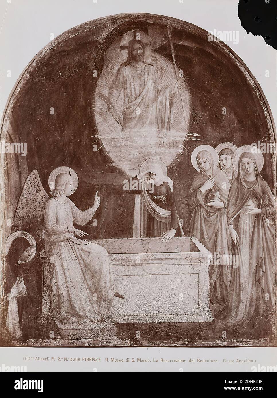 Fra Angelico: The Resurrection of Christ, Museo di San Marco, Florence,  albumin paper, black and white positive process, image size: height: 24,50  cm; width: 19,00 cm, FIRENZE - R. Museo di S.