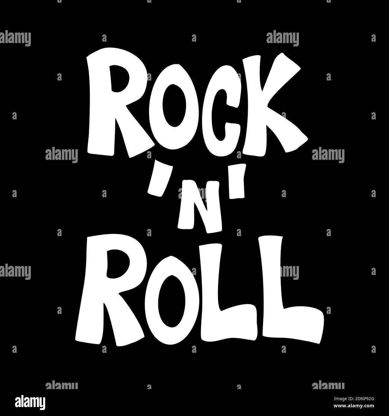 Rock and roll. Genre of popular music. Hand-written typography and font. vector illustration. Stock Photo