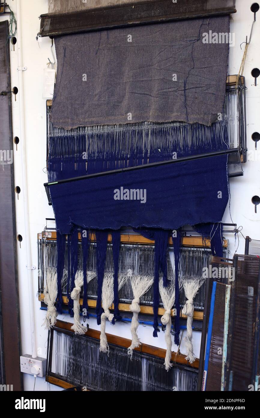 Victorian weaving loom at London Cloth Company , England Stock Photo