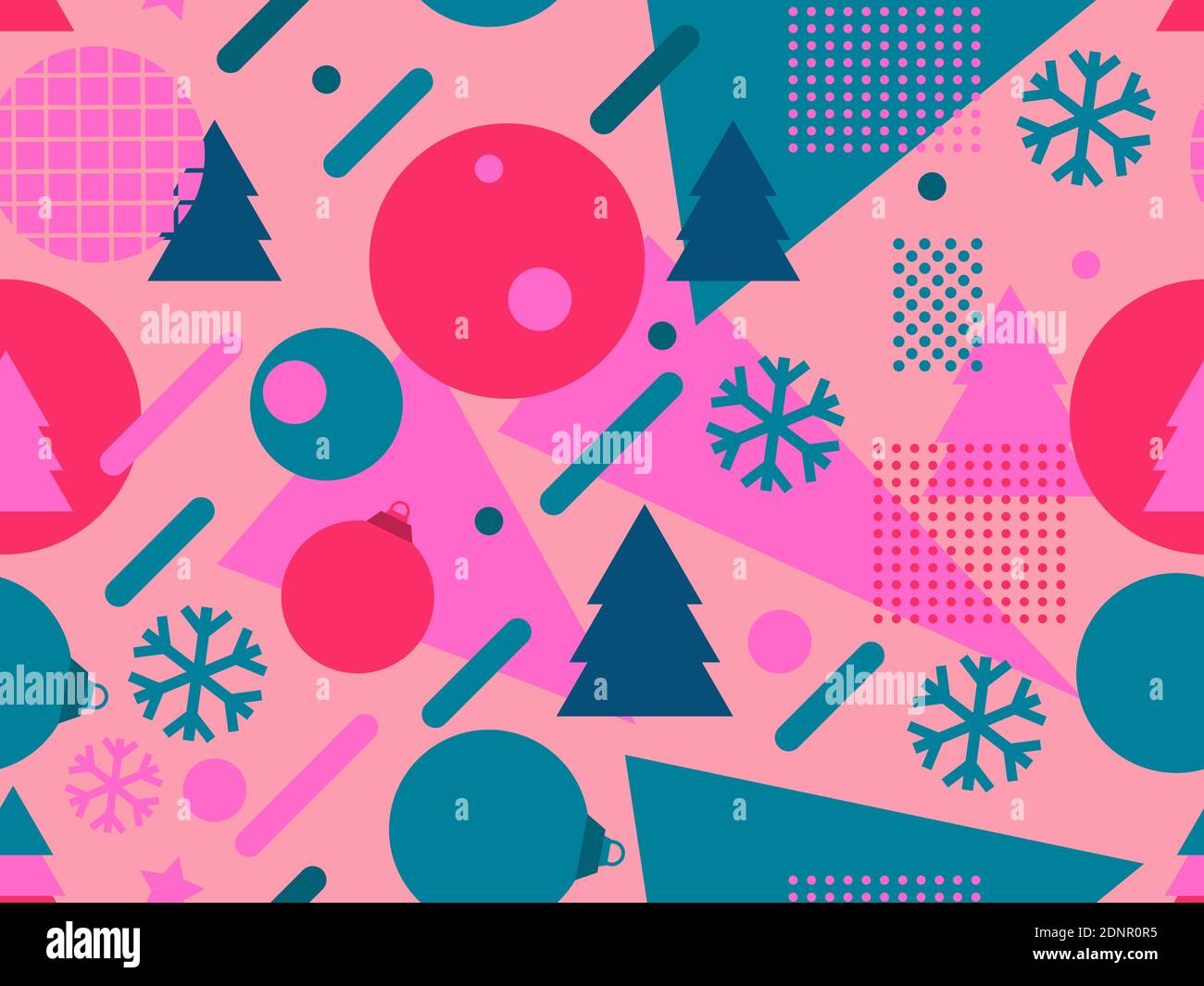 Christmas seamless pattern with Christmas decorations and ...