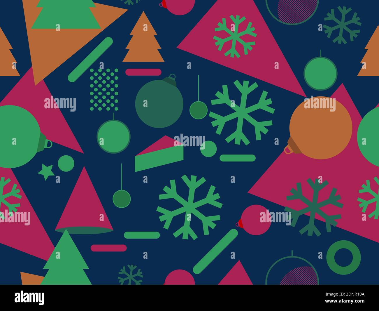 Christmas seamless pattern with Christmas decorations and ...