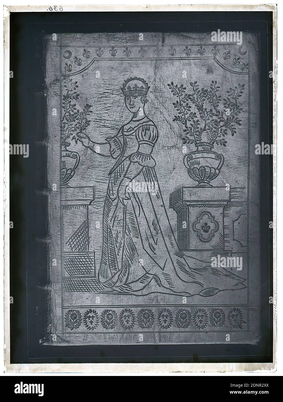 Wilhelm Weimar, book cover, glass negative, black and white negative process, total: height: 23.8 cm; width: 17.8 cm, numbered: top left. : in black ink: 636, factual photography, arts and crafts, industrial design, book Stock Photo