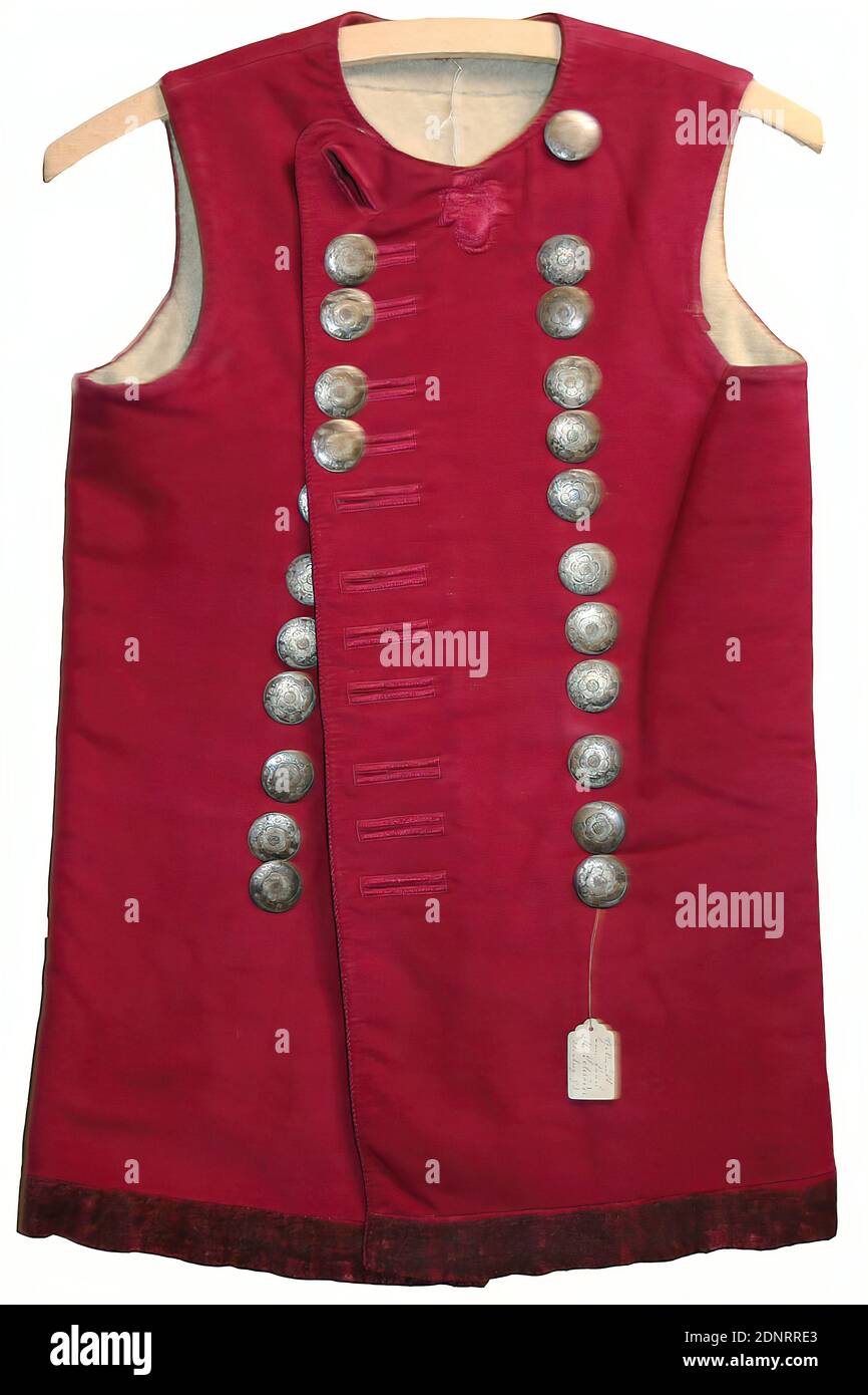 Four-country vest, scarf, cord, silk embroidery, buttons, flannel, Total: Height: 64,5 cm, traditional costumes Stock Photo